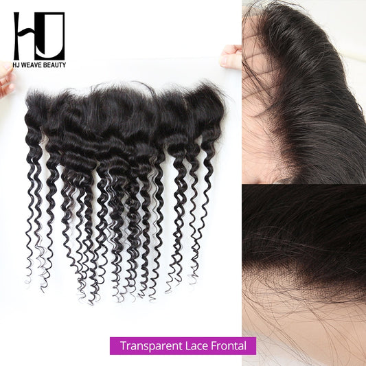 Brazilian Deep Wave Remy Human Hair 13x4 Pre Plucked Ear to Ear Lace Closure With Baby Hair