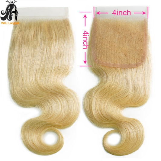 Blonde Brazilian Body Wave Remy Human Hair 4x4 Pre Plucked HD Lace Closure