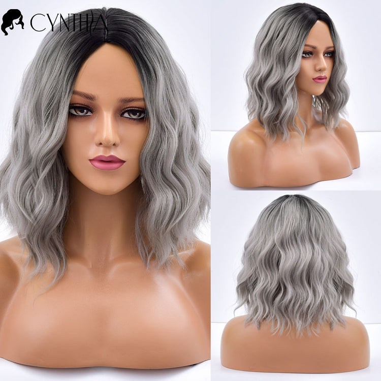 Ombre Grey Synthetic Heat Resistant Lace Wig