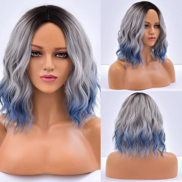 Ombre Grey Synthetic Heat Resistant Lace Wig